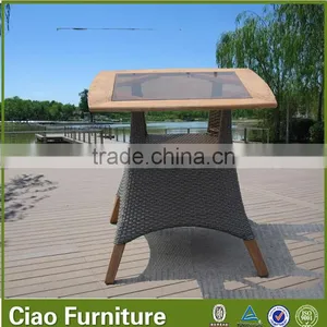 Teak Wood Simple Style Cheap Aluminum Outdoor Table 27002 thumbnail-1