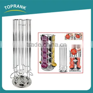 24 Coffee Pod Stand Holder Revolving Stylish Durable Chrome Coffee Capsule Holder thumbnail-1