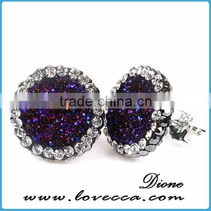 Druzy 925 Sterling Silver Earring, Beautiful Silver Jewelry, Wholesale Silver Jewellery Jaipur India thumbnail-1