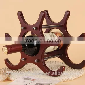 Movable Wood Wine Rack With Carriage Appearance and Lovely Design Red Wine Rack thumbnail-1