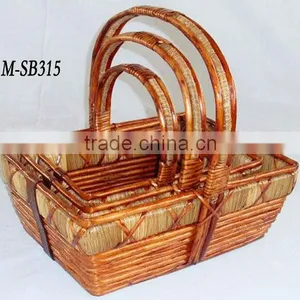 Antique Rectangel Willow Gift Basket & Fruit Basket for Traditional Festival thumbnail-1