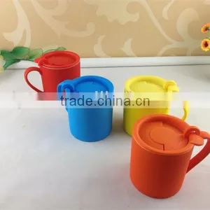 New Design Ceramic Color Plastic Lid Coffee Mugs thumbnail-1