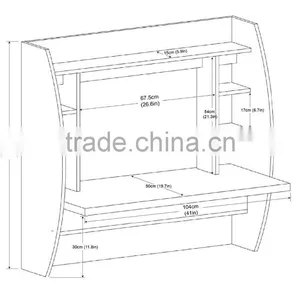 MDF Wood Table Multiple Functions Home Furniture Wall Mounted Desk Living Room Computer Wall Mounted Desk thumbnail-4