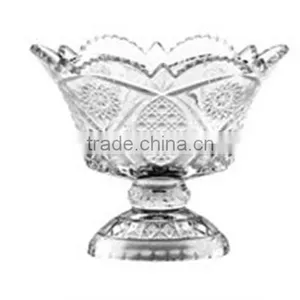 Flower Design Glass Ice Cream Cup For Hotel and Restaurant Use thumbnail-1