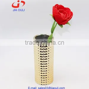 2016 Quality Round Plating Ceramic Flower Vase, Gold Vase, Red Vase thumbnail-5