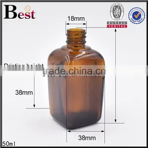 Square 50 ml Amber Glass Vial With Black Press Dropper thumbnail-4