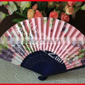 The Existing Fabric Folding Fan With Bamboo Ribs thumbnail-3