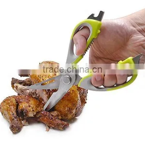 New Style Stainless Steel Soft Grip Handle Kitchen Multifunctional Shears Cabinet Meat Scissors thumbnail-1