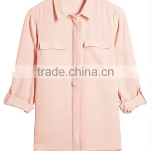 Utility Shirt Women Chiffon Blouses Manufacture Wholesale thumbnail-1