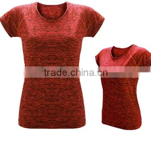 Ladies' Space Dye Tech T-Shirt Blank Fitness T Shirt Lightweight Raglan Short Sleeve T Shirt Yoga Top Shirt thumbnail-3