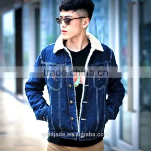 2016 Wholesale Custom Fleece Lined Denim Jacket Men Winter Jackets thumbnail-1