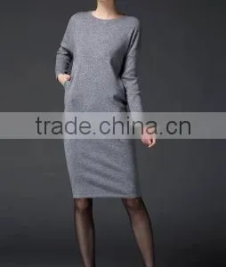 2016 Women Autumn Midi Long Sweater Knitted Wear Wrap Long Sleeve Slim Thin Pullover Skirts thumbnail-4
