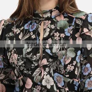 Guangzhou Designer One Piece Floral Midi Dresses for Women thumbnail-2