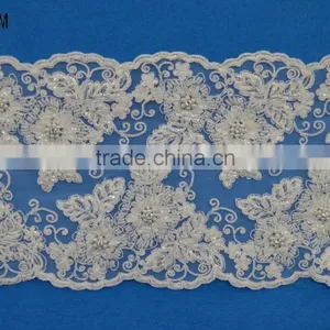 2017 Fancy George Lace Indian Embroidered Beaded Lace Trim Border thumbnail-2