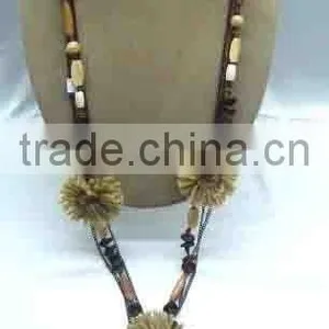Handwoven Bead Pendant Necklace thumbnail-1