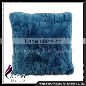 CX-D-22C Newest White Soft Rex Rabbit Fur Pillow Case Manufacturer thumbnail-3