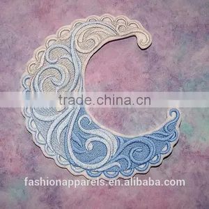 Custom High Quality Embroidered Creative Moon Patch for Clothes Embroidery Patch Made in China Choose Size/color thumbnail-2