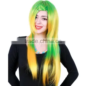 Women Cosplay Colorful Long Hair Wigs Lace Front Wig For Party Funny Female Wigs For Halloween thumbnail-4