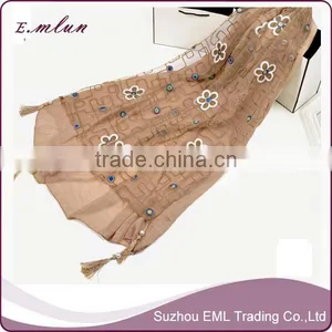 Wholesale Hot Design Lady Print Double Lace Scarf thumbnail-6