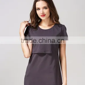 Cotton Crosswise Open Maternity T-shirt With Multi Color for Choice thumbnail-1