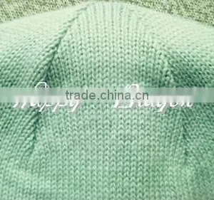 Knitted Kids Wool Hats, Knit Hat With Flower thumbnail-4