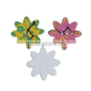 Wood Sewing Buttons Scrapbooking 2 Holes Flower At Random thumbnail-3