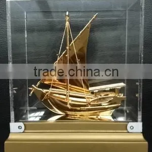 NEW Style High Quality Beautiful 24k Real Gold Plated Dhow Model For Wedding Favors thumbnail-1