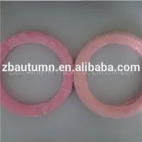 Pink Long Velvet Steering Wheel Cover thumbnail-1