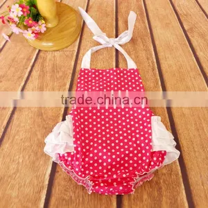 Soft Ruffle Playsuit Dots Printed Baby Rompers thumbnail-1