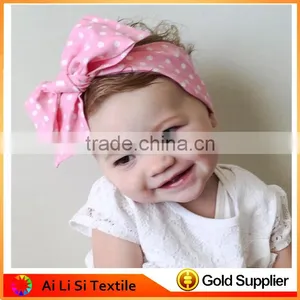 Baby Cotton Knitted Bow Tie Headband ,Baby Girl Happy Fashion Accessories, Unique Grils Accessories thumbnail-1