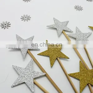 Colorful Stars Cupcake Topper Birthday Party Wedding Cake Decorations thumbnail-5