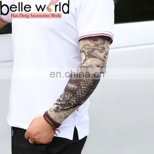 Summer Outdoor Cooling Cycling Sun Block Tattoo Pattern Uv Protection Sleeve Ice Silk Cone Thimble Sunscreen Sleeves thumbnail-5