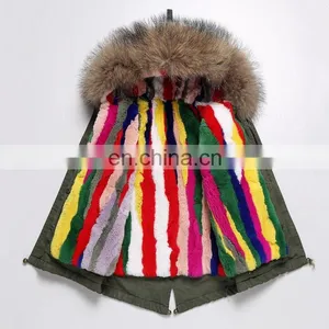 2016 Hot Sale Children Clothing Latest Korean Style Kids Coat With Raccoon Fur Hood and Rabbit Fur Lining thumbnail-2