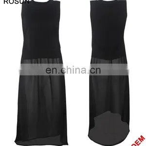Knitwear Manufacturer Cashmere Wool Sweater Splicing Chiffon Long Frog Dress thumbnail-3