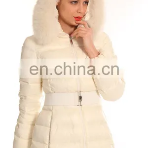 White Quality-Assured Long Down Jacket Women Winter thumbnail-5