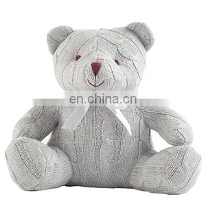 Popular Design Baby Toys Grey Ash Color Knit Teddy Bear thumbnail-1
