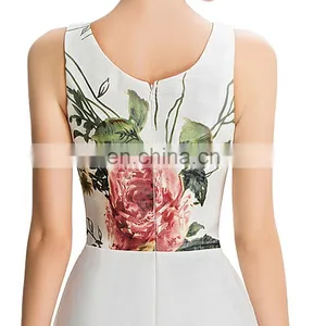 Grace Karin 2016 New Design Women Long Sleeveless Flower Pattern Chiffon Long Prom Dress GK000033-1 thumbnail-5