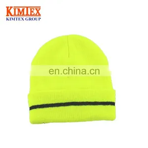 2017 New Design Fluorescence Winter Hat,Beanie With Reflective Stripe thumbnail-1