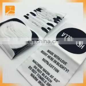 China Manufacturer Custom Made Clothing Cheap Garment Woven Label thumbnail-6