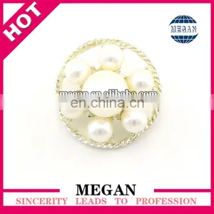 Wholesale Snap Jewelry Button Flower Metal Rhinestone Pearl Buttons thumbnail-1
