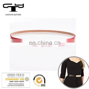 Simple Wild Leather Belt Female Dress Decorated Delicate Belt Red Double Buckle thumbnail-1