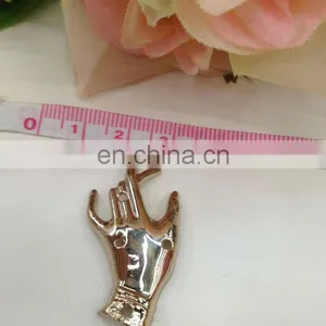 Hot Sell Gold Hand Metal Garment Accessories Sew on or Nail on Clothing Bags or Shoes thumbnail-1