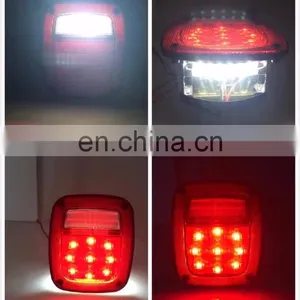 For Jeep TJ Replacement Tail Lights RED LENS w/ Bright Red LED's LED License Plate Lights J204 thumbnail-3