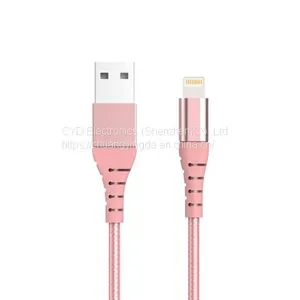 MFi Lightning Cable With Aluminum Connector and Metal Nylon Braided Cable, 1m/1.8m 2.4a thumbnail-1