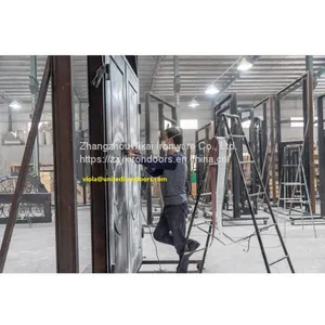 #007 Competitive Price Custom Wrought Iron Door thumbnail-3