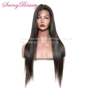 100% Natural Human Hair Wig Full Handmade Lace Wig Cap Straight Hairs thumbnail-1