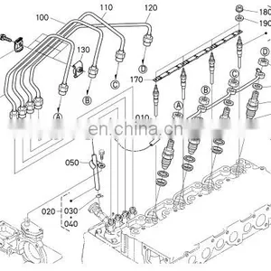 Diesel Engine Parts V2403 Pipe Injection 19077-5373-3 thumbnail-1