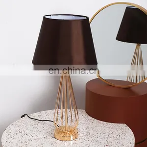 China Wholesale Cheap Durable Modern Indoor Home Decorative Gold Metal Table Lamp for Desk thumbnail-3