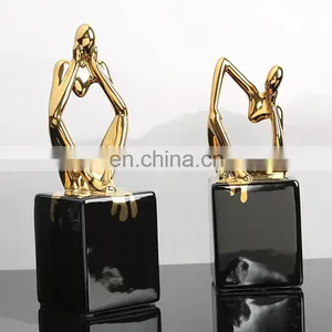 Nordic Hotel Home Decoration Art Sculpture Table Statue Abstract Figure Body Sculpture Porcelain Crafts thumbnail-3