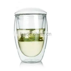 300ml Double Walled Glass Teacup thumbnail-1